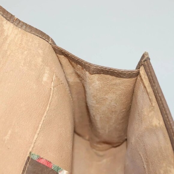 GUCCI GG Supreme Web Sherry Line Clutch Bag PVC Beige Gold 89 01 030 Auth BA4284 - Picture 9 of 16